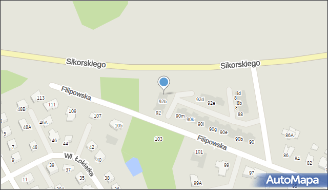 Suwałki, Filipowska, 92c, mapa Suwałk