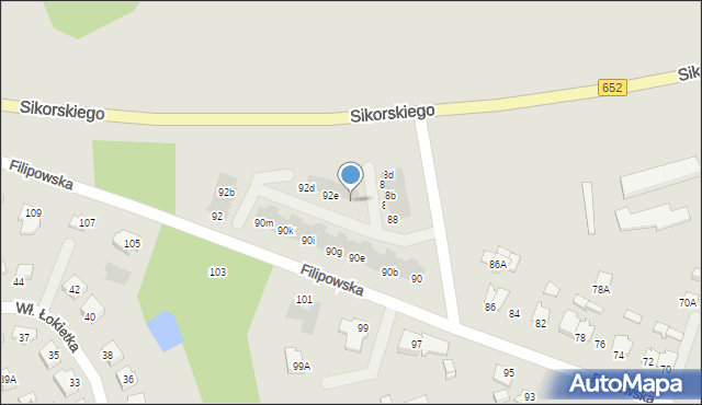 Suwałki, Filipowska, 92f, mapa Suwałk