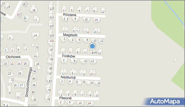 Świętochłowice, Fiołków, 9, mapa Świętochłowice