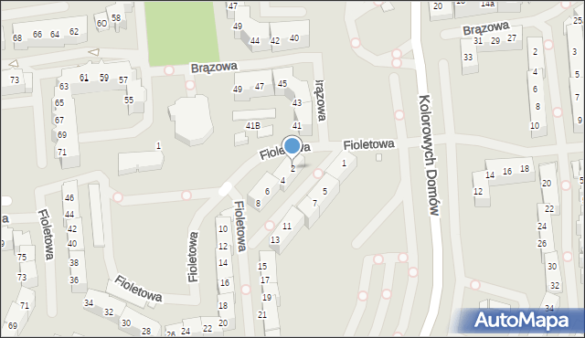 Szczecin, Fioletowa, 2, mapa Szczecina