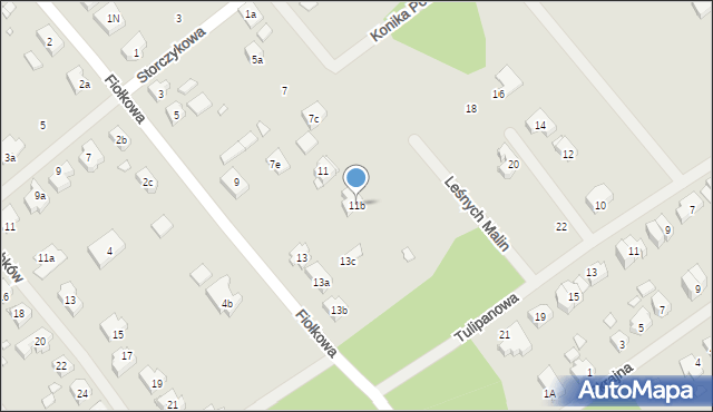 Szczecin, Fiołkowa, 11b, mapa Szczecina