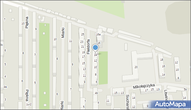 Szczecin, Fieldorfa-Nila Augusta Emila, gen., 14, mapa Szczecina