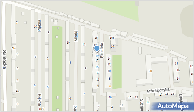 Szczecin, Fieldorfa-Nila Augusta Emila, gen., 19, mapa Szczecina