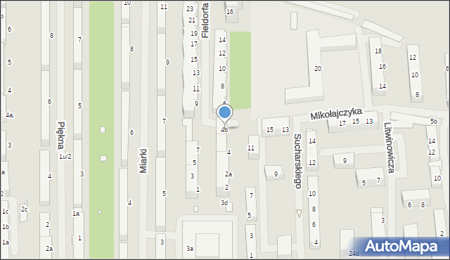 Szczecin, Fieldorfa-Nila Augusta Emila, gen., 4b, mapa Szczecina