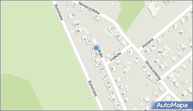 Tarnowskie Góry, Fiołków, 17, mapa Tarnowskie Góry