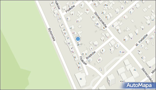 Tarnowskie Góry, Fiołków, 18, mapa Tarnowskie Góry