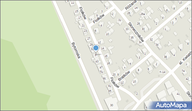 Tarnowskie Góry, Fiołków, 37, mapa Tarnowskie Góry