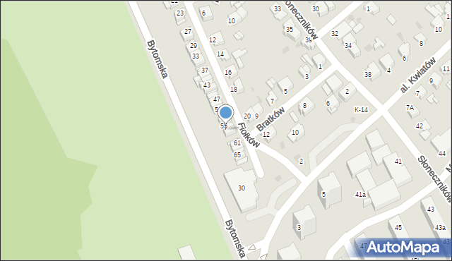 Tarnowskie Góry, Fiołków, 57, mapa Tarnowskie Góry