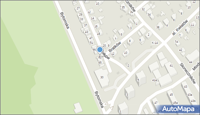 Tarnowskie Góry, Fiołków, 61, mapa Tarnowskie Góry