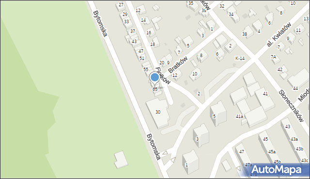 Tarnowskie Góry, Fiołków, 65, mapa Tarnowskie Góry