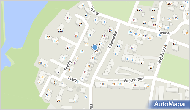 Tychy, Filomatów, 21, mapa Tychów