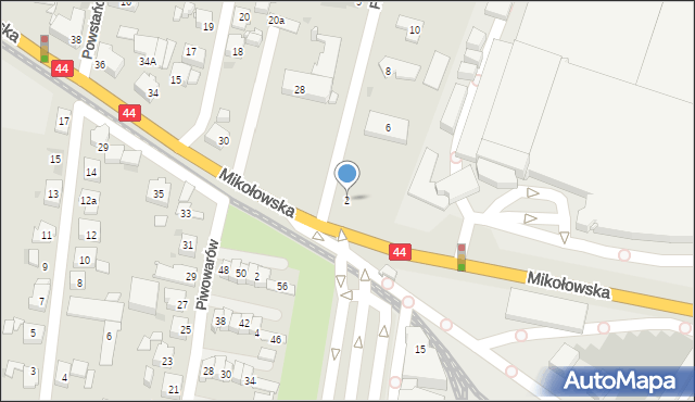 Tychy, Fiołków, 2, mapa Tych&oacute;w