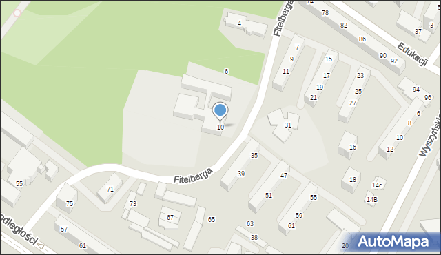 Tychy, Fitelberga Grzegorza, 10, mapa Tychów