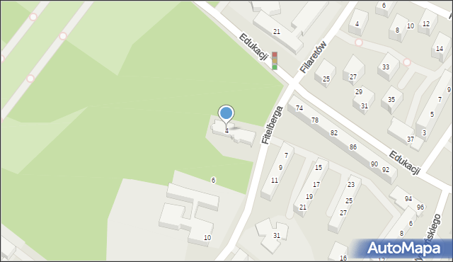 Tychy, Fitelberga Grzegorza, 4, mapa Tychów