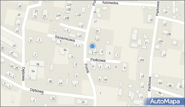 Tyniec Mały, Fiołkowa, 1, mapa Tyniec Mały