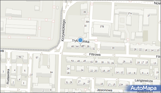 Warszawa, Filtrowa, 42, mapa Warszawy