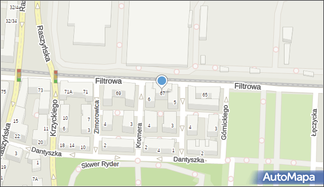 Warszawa, Filtrowa, 67, mapa Warszawy