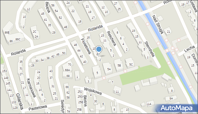 Warszawa, Fioletowa, 4, mapa Warszawy