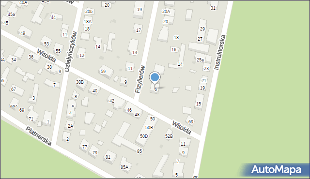 Warszawa, Fizylierów, 6, mapa Warszawy