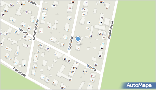 Warszawa, Fizylierów, 8, mapa Warszawy