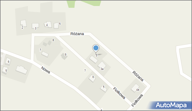 Wiechlice, Fiołkowa, 3, mapa Wiechlice