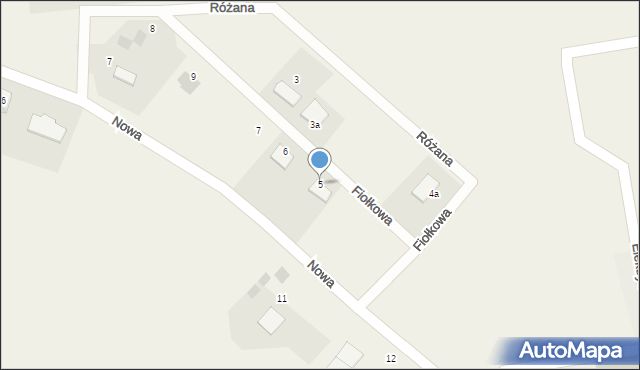 Wiechlice, Fiołkowa, 5, mapa Wiechlice