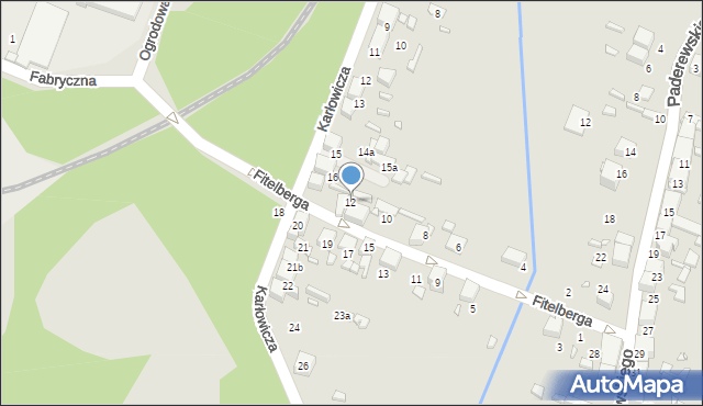 Wojkowice, Fitelberga, 12, mapa Wojkowice