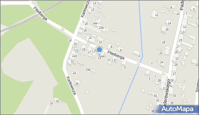 Wojkowice, Fitelberga, 13, mapa Wojkowice