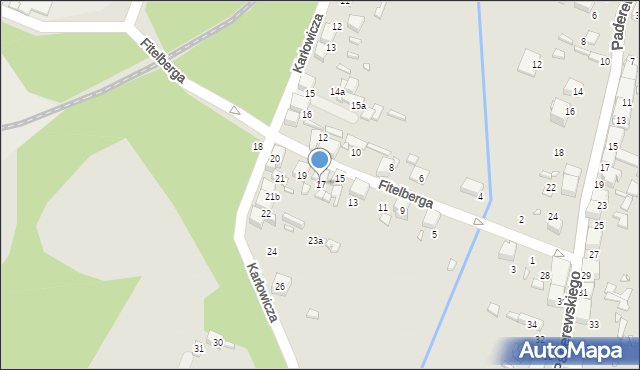 Wojkowice, Fitelberga, 17, mapa Wojkowice
