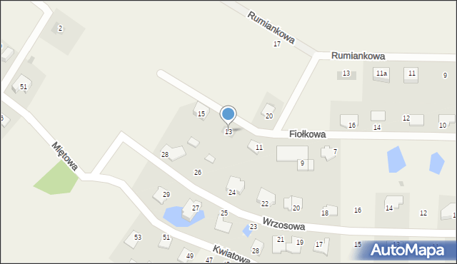 Wójtowo, Fiołkowa, 13, mapa Wójtowo