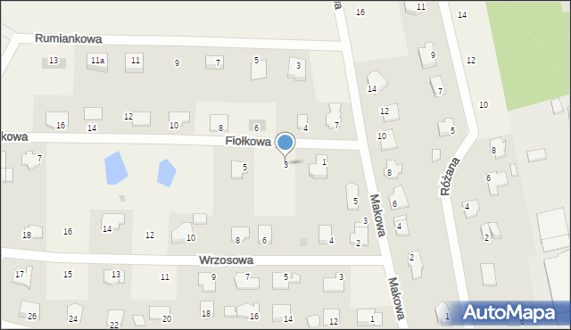 Wójtowo, Fiołkowa, 3, mapa Wójtowo