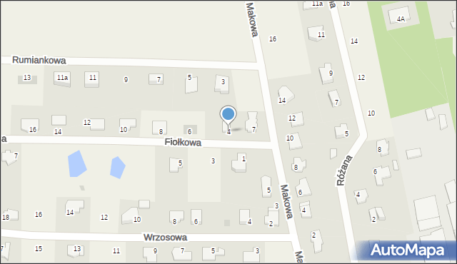 Wójtowo, Fiołkowa, 4, mapa Wójtowo