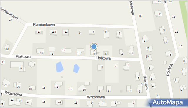 Wójtowo, Fiołkowa, 8, mapa Wójtowo