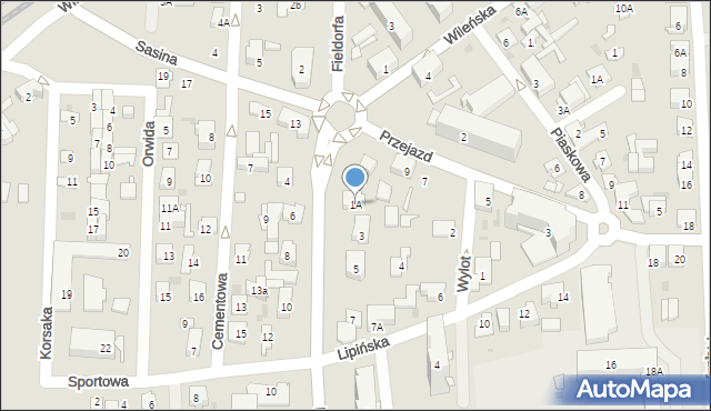 Wołomin, Fieldorfa-Nila Augusta Emila, gen., 1A, mapa Wołomin