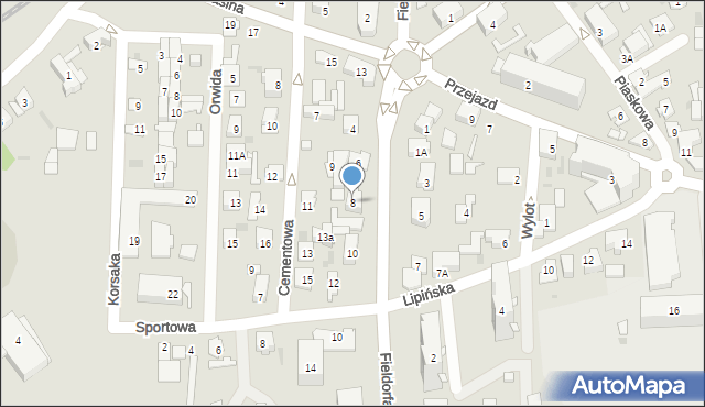 Wołomin, Fieldorfa-Nila Augusta Emila, gen., 8, mapa Wołomin