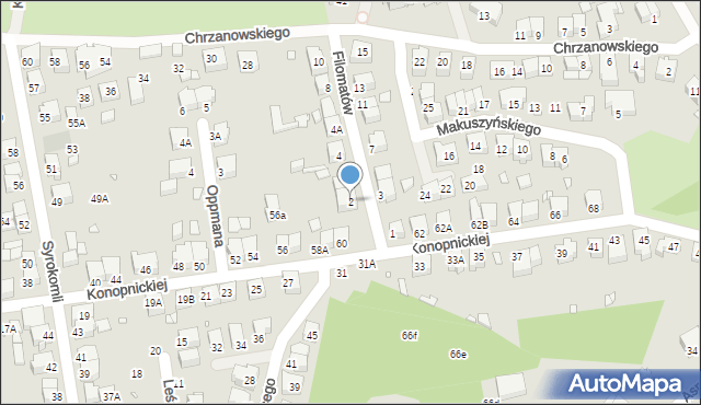 Wrocław, Filomatów, 2, mapa Wrocławia