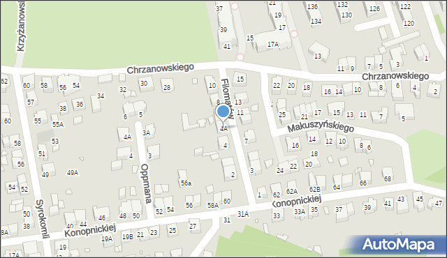 Wrocław, Filomatów, 4A, mapa Wrocławia