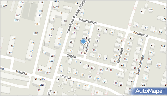 Wrocław, Filipowicza Juliana, gen., 9, mapa Wrocławia