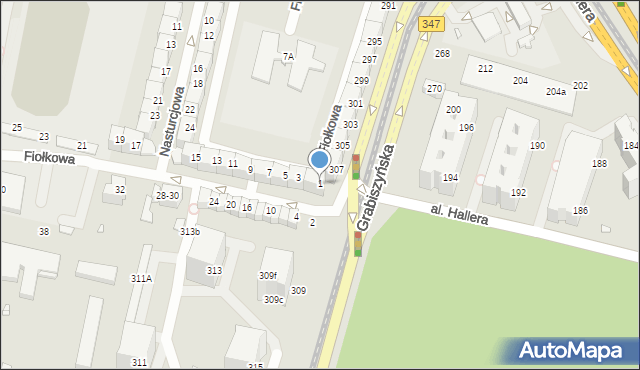 Wrocław, Fiołkowa, 1, mapa Wrocławia