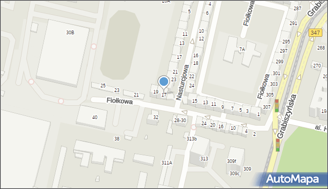 Wrocław, Fiołkowa, 17, mapa Wrocławia