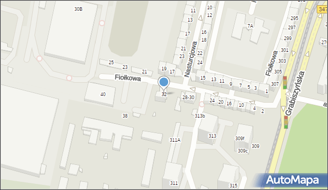 Wrocław, Fiołkowa, 32, mapa Wrocławia