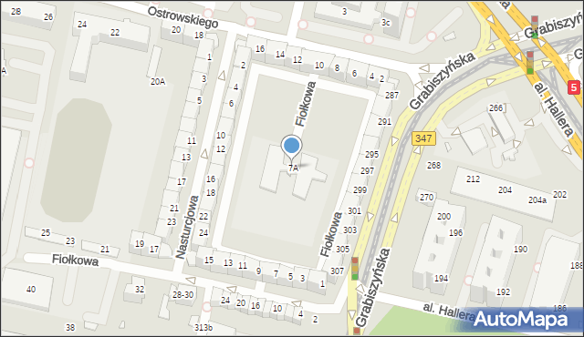 Wrocław, Fiołkowa, 7A, mapa Wrocławia