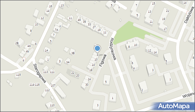 Wrocław, Figowa, 8, mapa Wrocławia