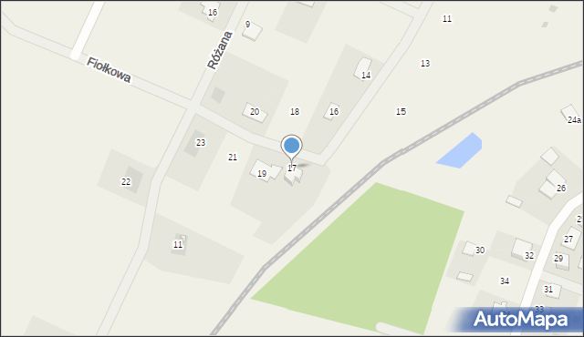Zamość, Fiołkowa, 17, mapa Zamościa
