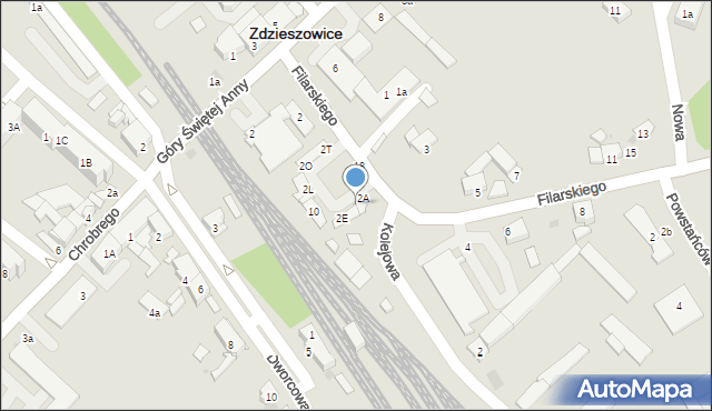 Zdzieszowice, Filarskiego, 2B, mapa Zdzieszowice