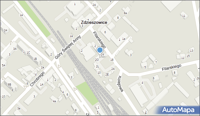 Zdzieszowice, Filarskiego, 2R, mapa Zdzieszowice