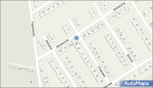 Zielonki, Fiołkowa, 9a, mapa Zielonki