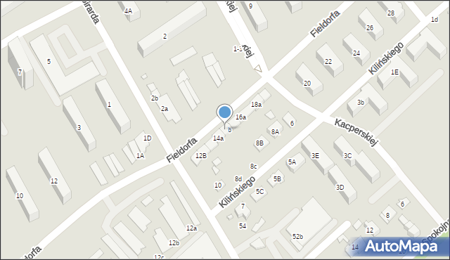 Żyrardów, Fieldorfa-Nila Augusta Emila, gen., 14b, mapa Żyrardów