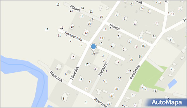 Brzeźce, Flisacka, 15, mapa Brzeźce