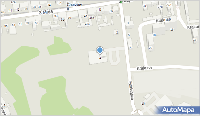 Chorzów, Floriańska, 4, mapa Chorzów
